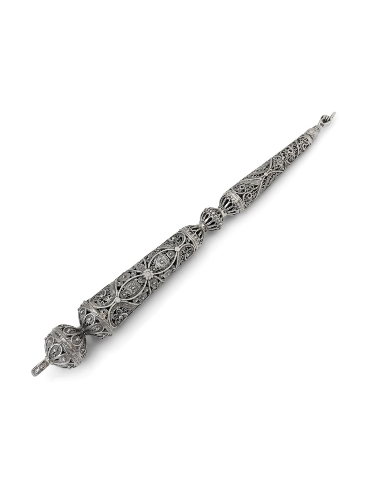 Traditional Yemenite Art Large Handcrafted Sterling Silver Torah Point
